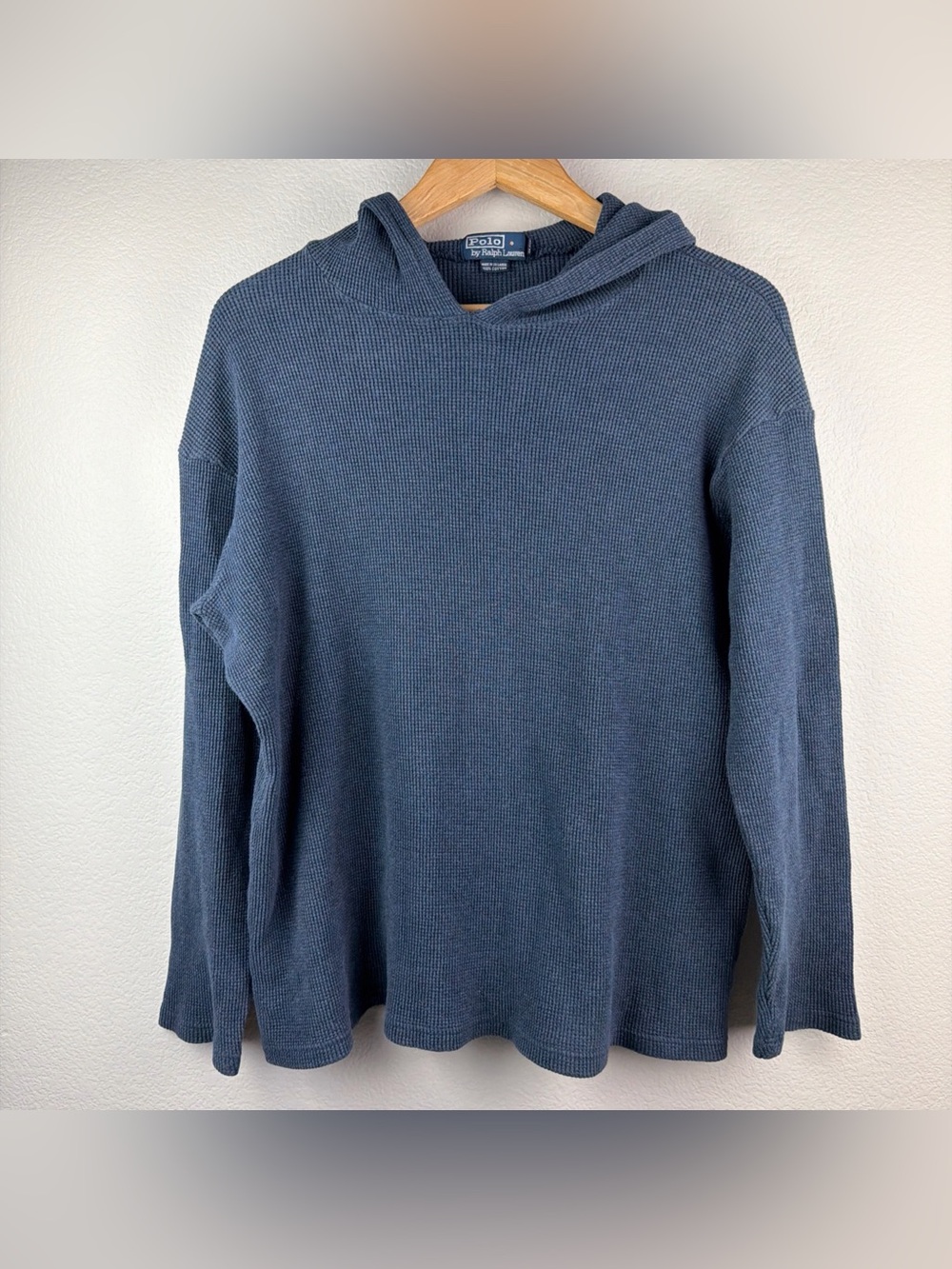 Polo Ralph Lauren Pullover Hoodie Waffle Blue Men’s Large